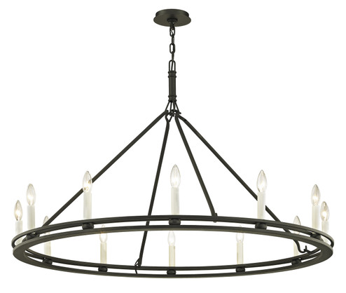 Sutton 12 Light Chandelier in Textured Black (67|F6237-TBK)