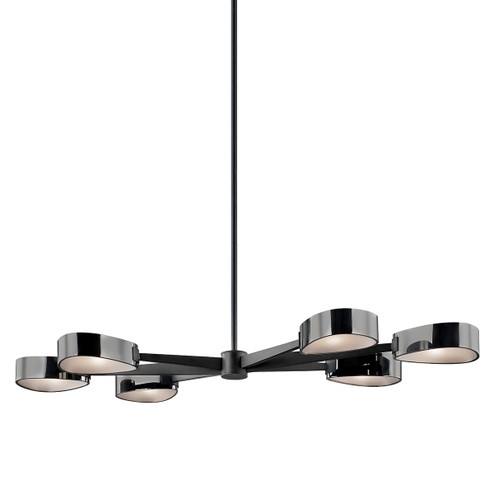 Allisio Six Light Linear Pendant in Carbide Black And Black Chrome (67|F7336-TBK/BCR)