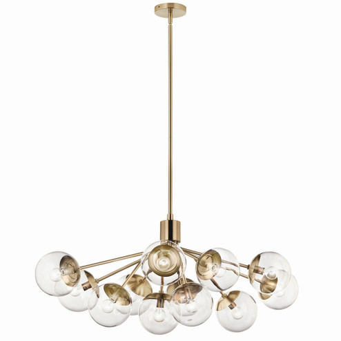 Silvarious 12 Light Linear Chandelier Convertible in Champagne Bronze (12|52703CPZCLR)