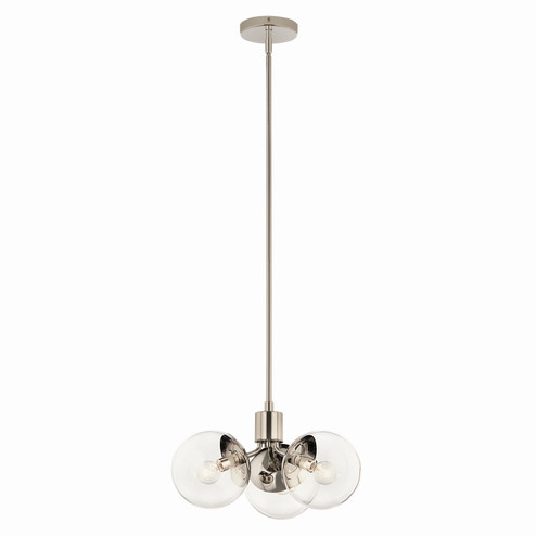 Silvarious Three Light Chandelier/Semi Flush in Polished Nickel (12|52700PNCLR)