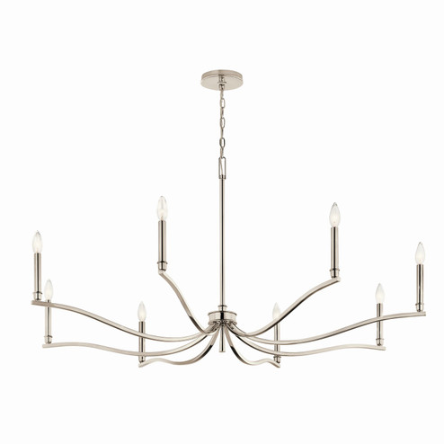 Malene Eight Light Chandelier in Polished Nickel (12|52697PN)