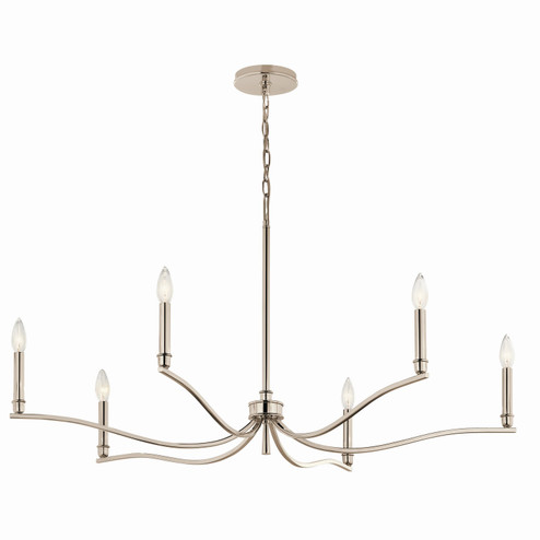 Malene Six Light Chandelier in Polished Nickel (12|52696PN)