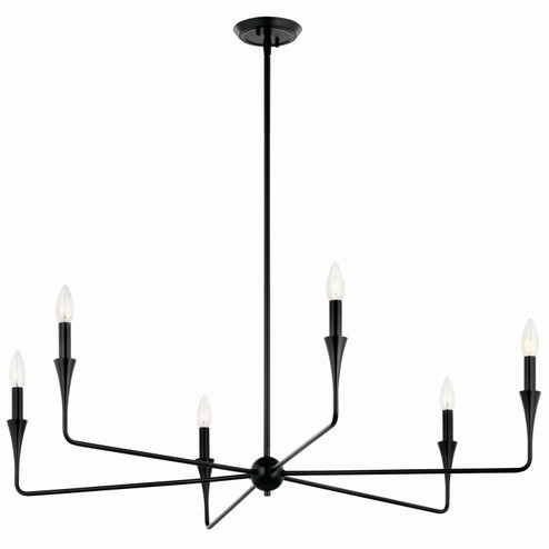 Alvaro Six Light Chandelier in Black (12|52690BK)