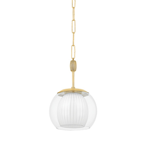 Clementon One Light Pendant in Aged Brass (70|7310-AGB)