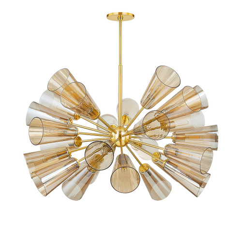 Hartwood 25 Light Chandelier in Aged Brass (70|2045-AGB)