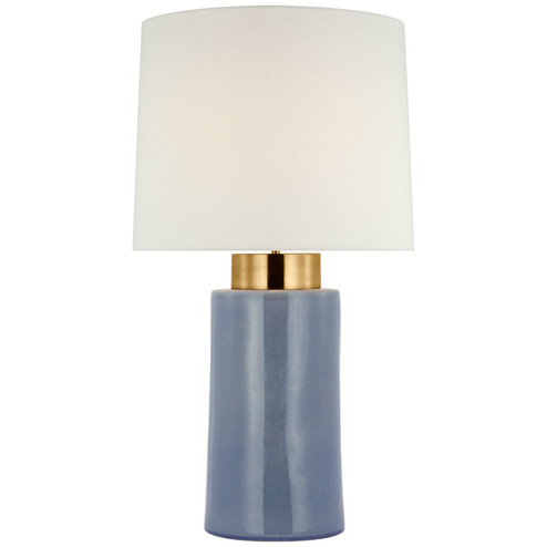 Xian LED Table Lamp in Polar Blue Crackle and Soft Brass (268|BBL 3638PBC/SB-L)