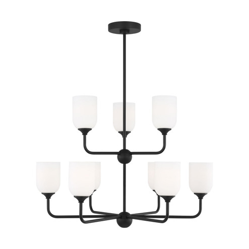 Emile Nine Light Chandelier in Midnight Black (1|GLC1109EN3/MBK)