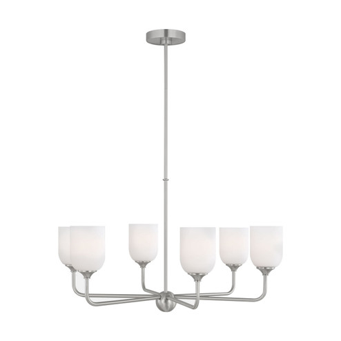 Emile Six Light Chandelier in Brushed Steel (1|GLC1096EN3/BS)