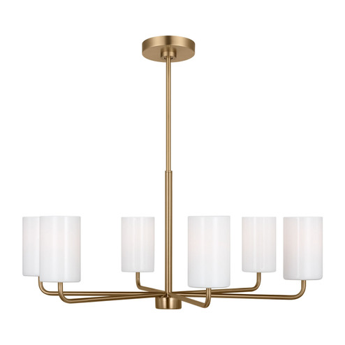 Rhett Six Light Chandelier in Satin Brass (1|GLC1026EN3/SB)