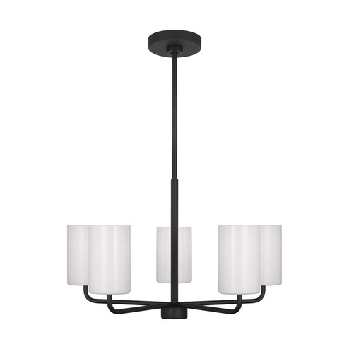 Rhett Five Light Chandelier in Midnight Black (1|GLC1015EN3/MBK)