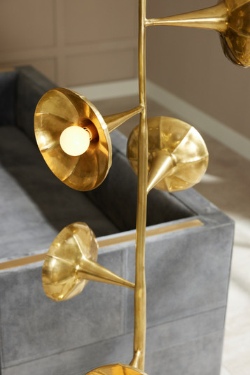 Coltrane Five Light Floor Lamp in Antique Brass (314|PFI07)
