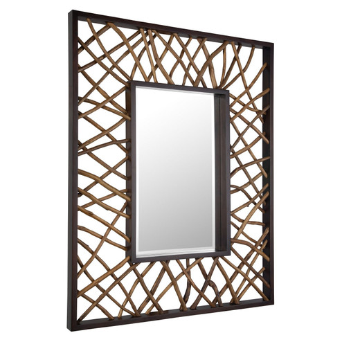 Teak Maze Mirror in Solid Mahogany Wood (52|08184)
