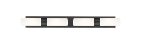 Downtown Urban Four Light Bath Vanity in Matte Black (405|617S-4W-BK-G617-8WH)