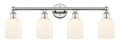 Edison Four Light Bath Vanity in Polished Nickel (405|616-4W-PN-G559-5GWH)