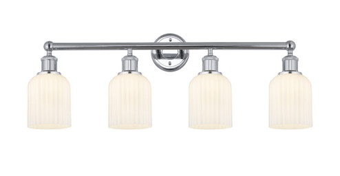 Edison Four Light Bath Vanity in Polished Chrome (405|616-4W-PC-G559-5GWH)