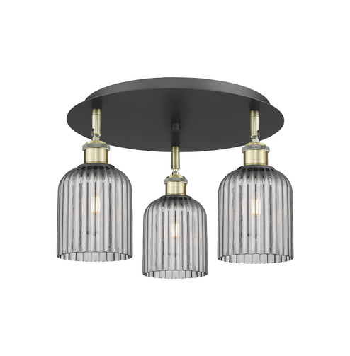 Downtown Urban Three Light Flush Mount in Black Antique Brass (405|516-3C-BAB-G559-5SM) Downtown Urban Three Light Flush Mount in Black Antique Brass (405|516-3C-BAB-G559-5SM)