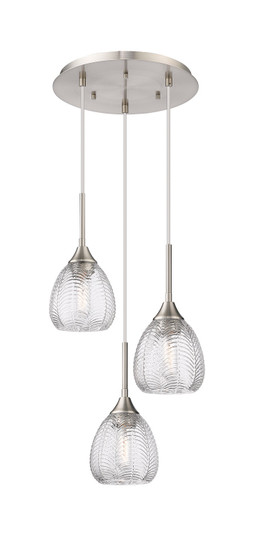 Berkshire Three Light Pendant in Brushed Satin Nickel (405|323-3P-SN-G323-6CL)