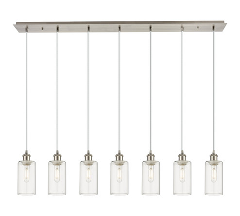 Downtown Urban Seven Light Linear Pendant in Brushed Satin Nickel (405|127B-7P-SN-G434-7CL)