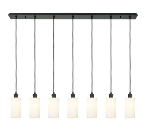 Downtown Urban Seven Light Linear Pendant in Matte Black (405|127B-7P-BK-G434-7WH)