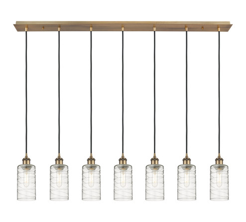 Downtown Urban Seven Light Linear Pendant in Brushed Brass (405|127B-7P-BB-G434-7DE) Downtown Urban Seven Light Linear Pendant in Brushed Brass (405|127B-7P-BB-G434-7DE)