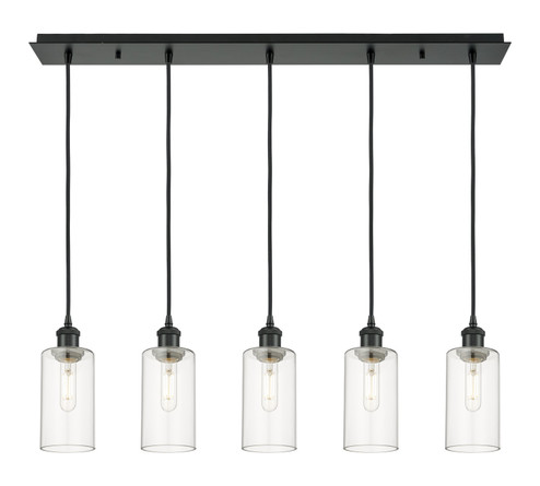 Downtown Urban Five Light Linear Pendant in Matte Black (405|125B-5P-BK-G434-7CL)