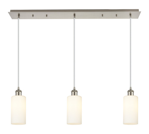 Downtown Urban Three Light Linear Pendant in Brushed Satin Nickel (405|123B-3P-SN-G434-7WH)