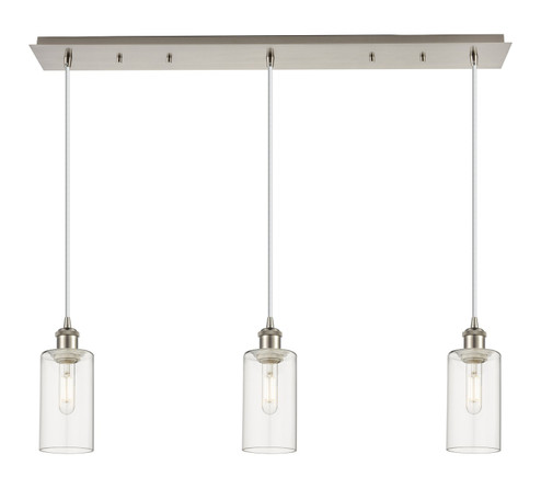 Downtown Urban Three Light Linear Pendant in Brushed Satin Nickel (405|123B-3P-SN-G434-7CL)