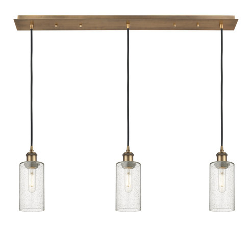 Downtown Urban Three Light Linear Pendant in Brushed Brass (405|123B-3P-BB-G434-7SDY)