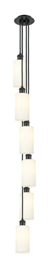 Downtown Urban Six Light Pendant in Matte Black (405|106B-6P-BK-G434-7WH)