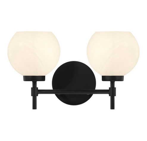 Hannah Two Light Bathroom Vanity in Matte Black (159|V6-L8-9621-2-BK)