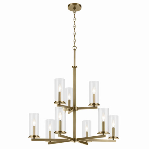 Crosby Nine Light Chandelier in Natural Brass (12|44014NBR)