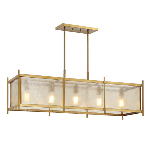 Jacobs Five Light Linear Chandelier in Warm Brass (51|1-3802-5-322)