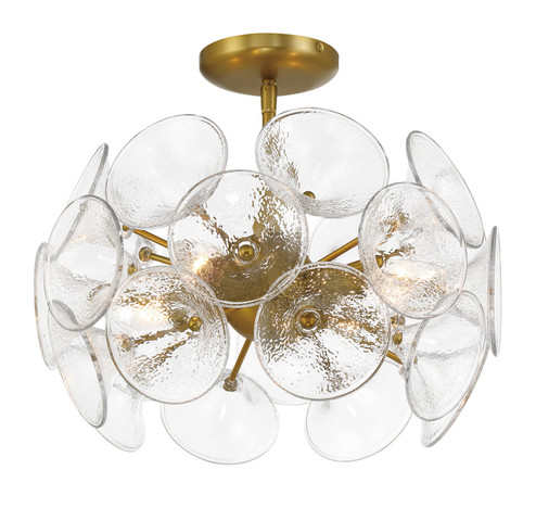 Winter Four Light Semi-Flush to Pendant in Soft Brass (7|3654-695)