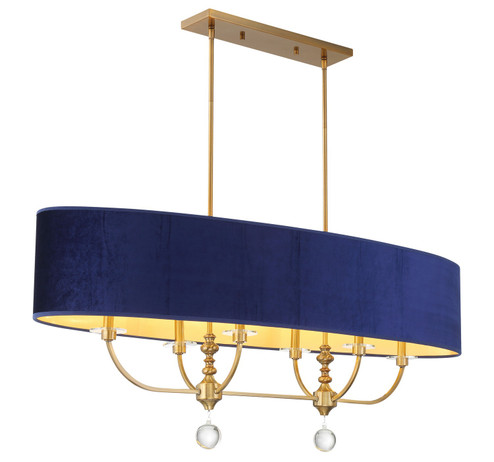 Van Noord Six Light Island Chandelier in Oxidized Aged Brass (7|3486-923)