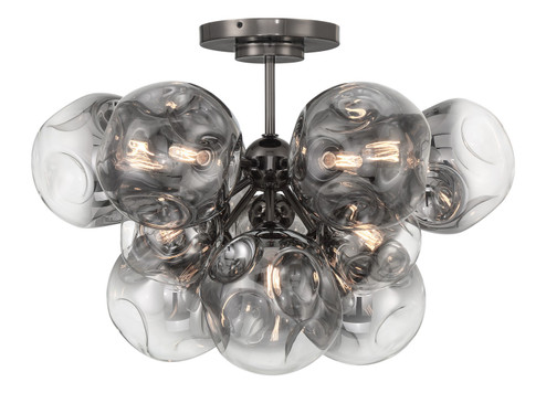 Neveh 12 Light Semi Flush Mount in Gun Metal (29|N5363-605)