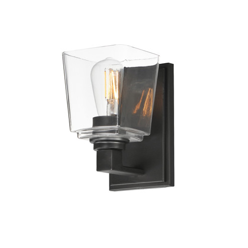 Cubos One Light Wall Sconce in Black (16|21381CLBK)