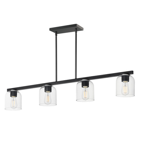 Scoop Four Light Linear Pendant in Black (16|21236CLBK)