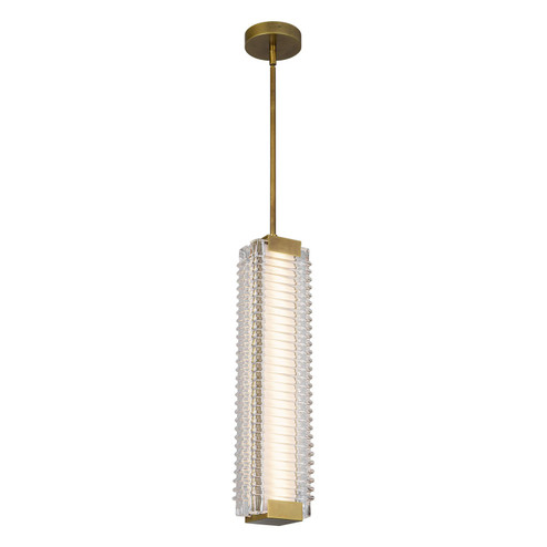 Alai LED Pendant in Vintage Brass/Ribbed Glass (452|PD374624VBCR-UNV)