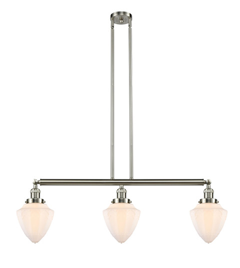Franklin Restoration Three Light Island Pendant in Antique Brass (405|213-AB-G664-7)