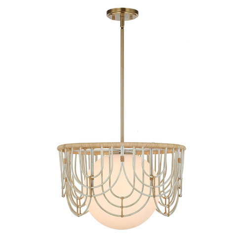 Arches One Light Pendant in Warm Brass And Antique White (52|21605)