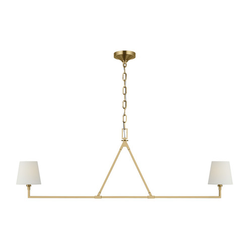 Perth Two Light Linear Chandelier in Burnished Brass (454|CC1732BBS)