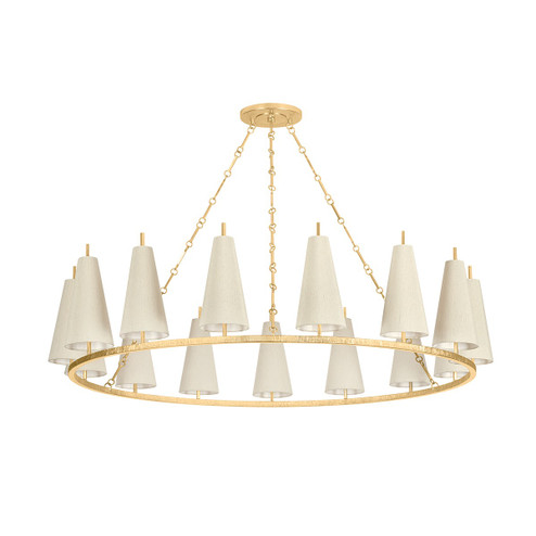 Tirana 15 Light Chandelier in Vintage Gold Leaf (68|480-54-VGL)