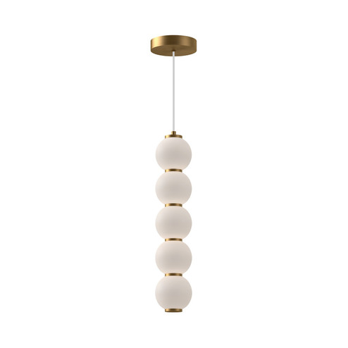 Bijou LED Pendant in Aged Gold/Opal Matte Glass (452|PD531515AGOP-UNV)