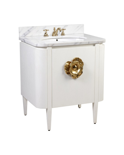 Briallen Collection Vanity with Sink in Cerused White / Natural / White / Polished Brass (142|3800-0004)