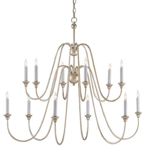 Orion Silver Large Chandelier 12 Light Chandelier in Silver Leaf (142|9289)