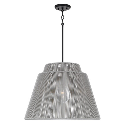 Jasper One Light Outdoor Hanging Lantern in Grey and Black (65|956311EK)