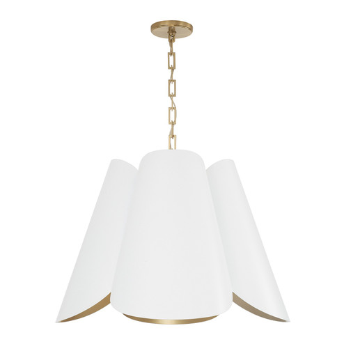 Maeve Four Light Pendant in Matte Brass and White (65|355441RE)