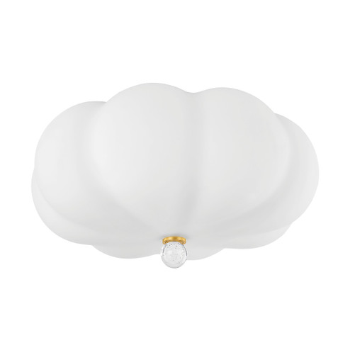 Demille Three Light Flush Mount in Aged Brass (428|H1044502-AGB)