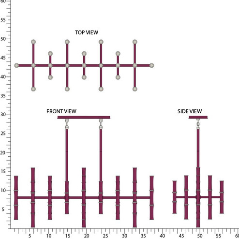 Kane 42 Light Pendant in Sugar Plum w/Polished Nickel (165|SM78)