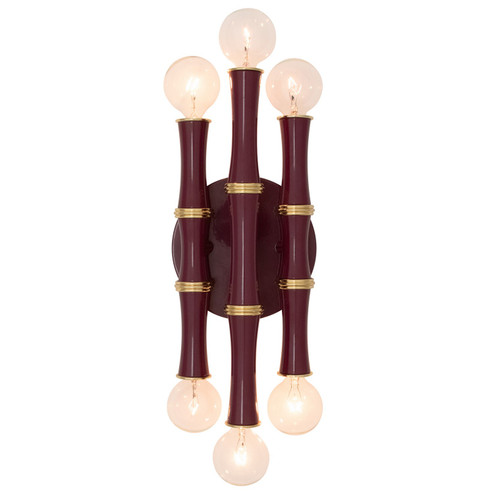 Kane Six Light Wall Sconce in Sugar Plum w/Modern Brass (165|SM75)
